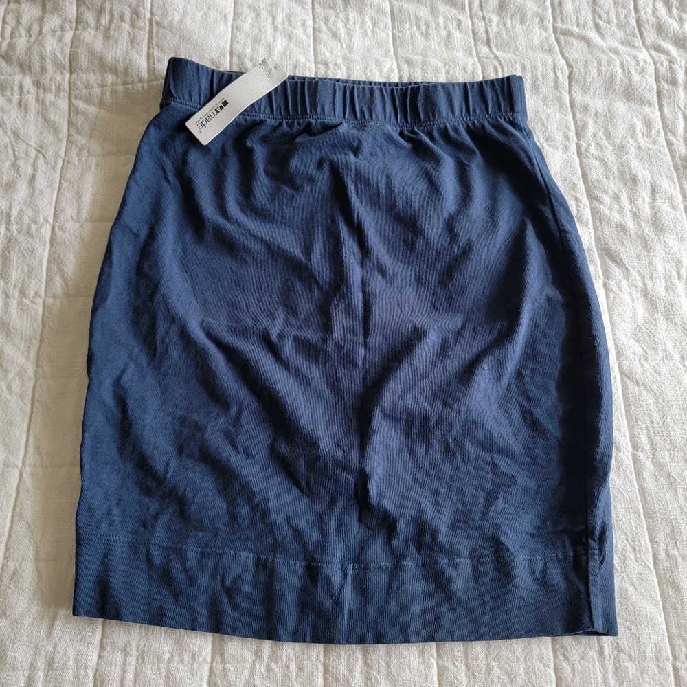 BOGO NWT LA Made Navy Blue Cotton Mini Skirt Size Medium